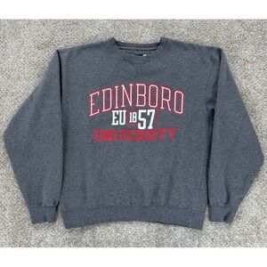 Edinboro University Sweatshirt Size Medium Gray Fighting Scots Crewneck Pullover